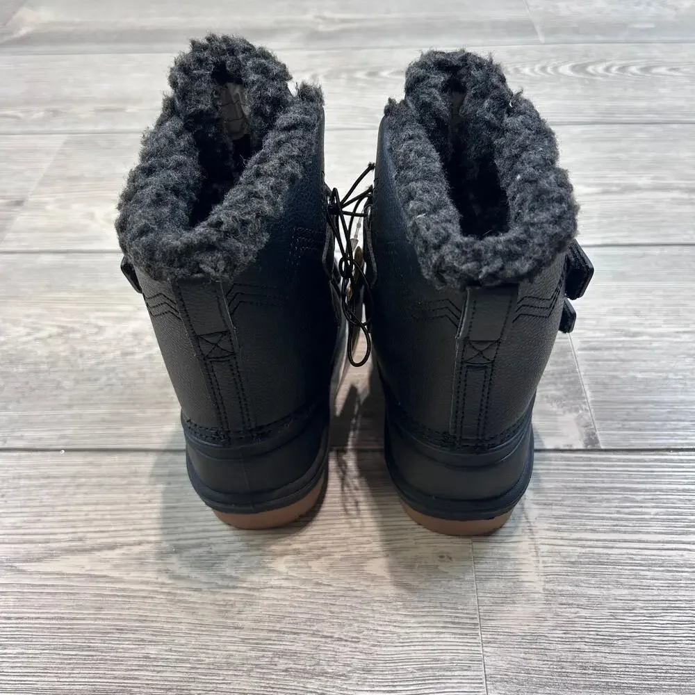 Cat & Jack Toddler Faux Fur Winter Boots Waterproof Black 9 NWT